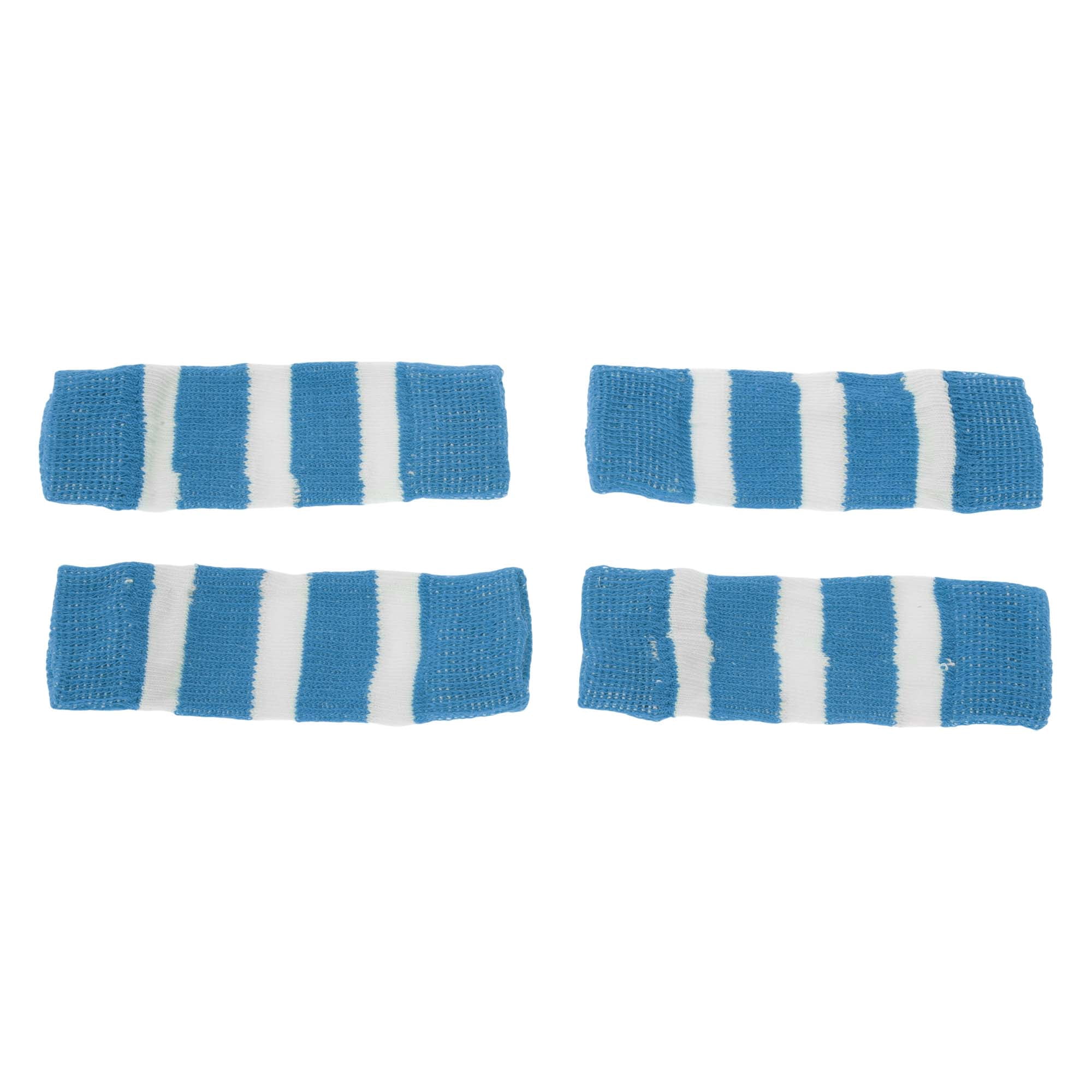 Unique Bargains Pack of 4 Dog Soft Knitted Socks Joint Protection Blue White M