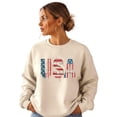 thumbnail image 5 of Ink-Printed USA Distressed Flag Sweatshirt for Women Kids July 4th Family Matching Crewneck Sand Sweatshirt Adult Medium, 5 of 8