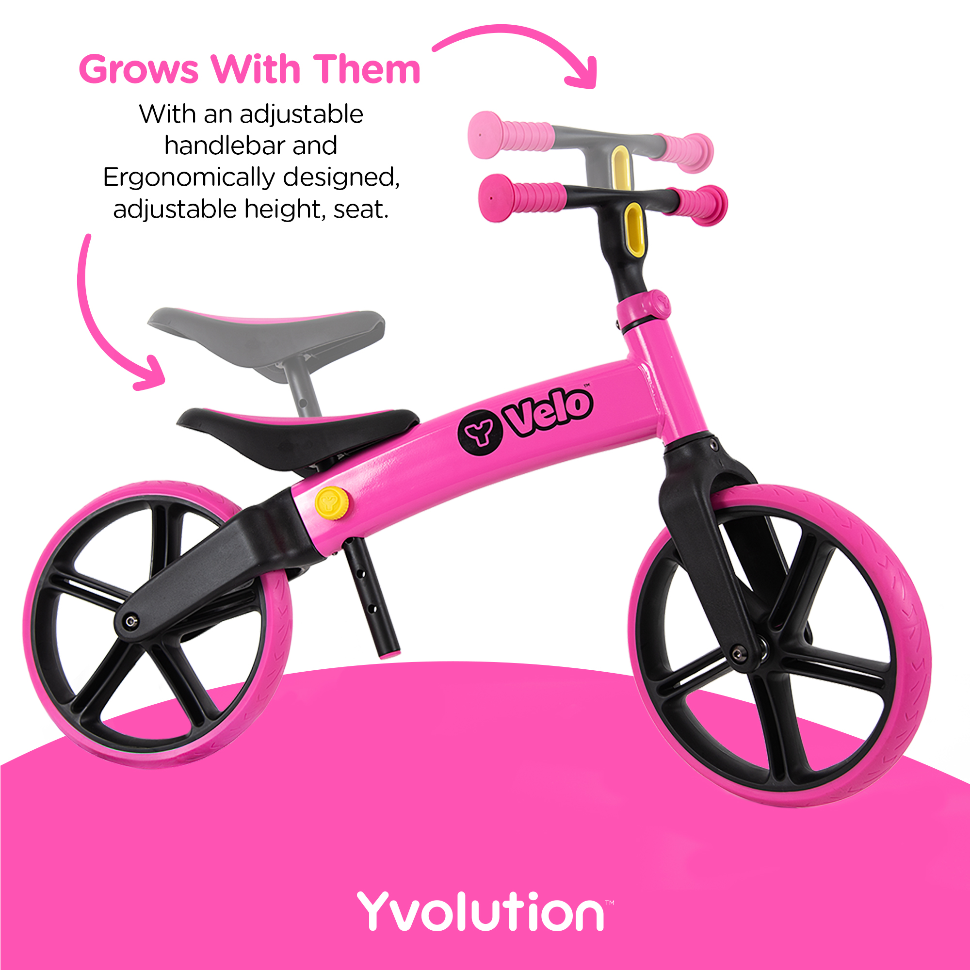 Yvolution Y Velo Balance Bike, 12-Inch, Ages 3-5, Pink photo 3