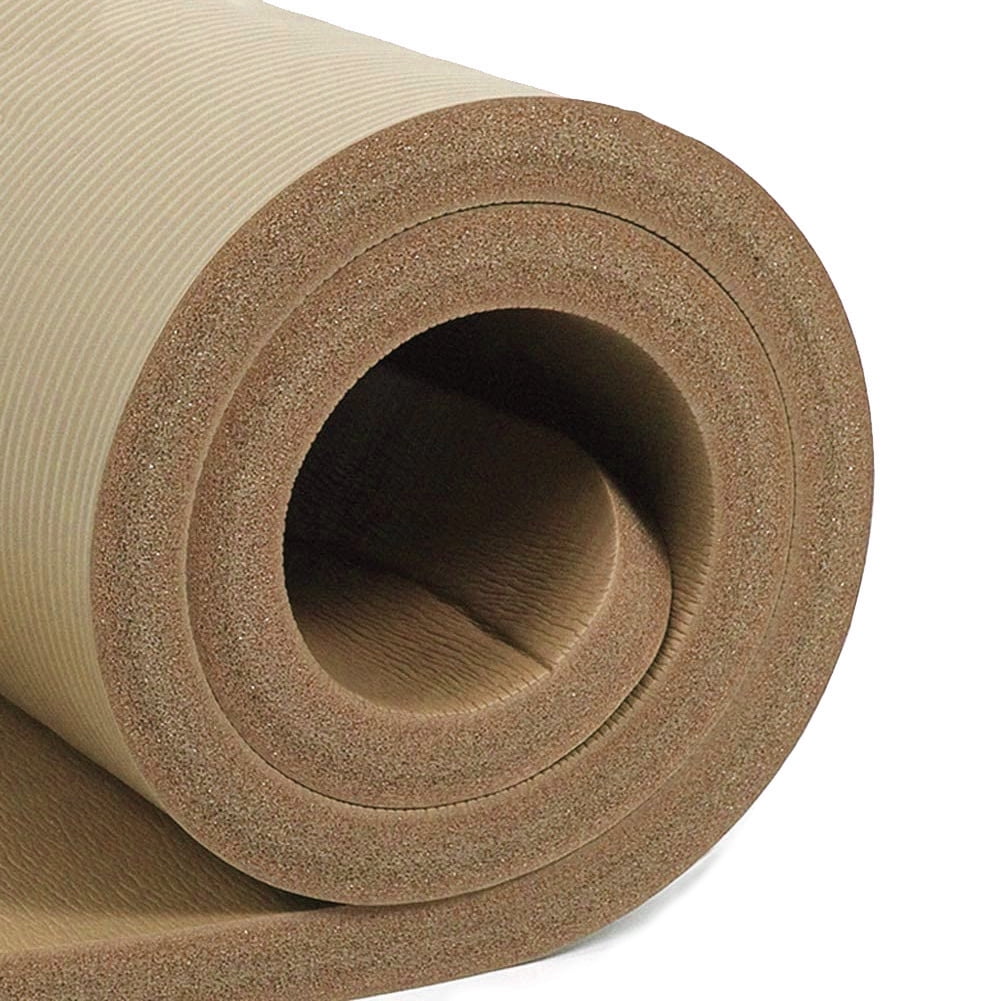 AUM High Density HD Foam Tech Yoga Exercise Mat - 72" x 24" x 0.4" (Coffee)