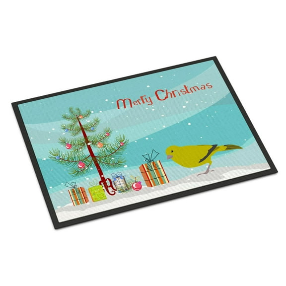 Carolines Treasures CK4482JMAT London Canary Merry Christmas Door Mat Indoor Rug or Outdoor Welcome Mat 24x36 Doormat