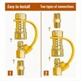 thumbnail image 4 of 3/8 Inch Natural Gas Quick Connect Fittings, 100% Solid Brass LP Gas Propane Hose Quick Disconnect Kit, 4 of 6