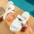 thumbnail image 4 of Wensltd Women Thick Soled Sandals Comfortable Wide Width Summer Casual Wear Wedge Heel Open Toe Sandals White, 4 of 9