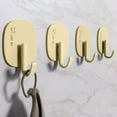 thumbnail image 5 of Ganchos de pared adhesivos fuertes estilo crema | Paquete de 4 ganchos de montaje sin costura de plástico gris para puertas de cocina de baño | Carga pesada de hasta 15 kg | Perchas organizadoras, 5 of 5