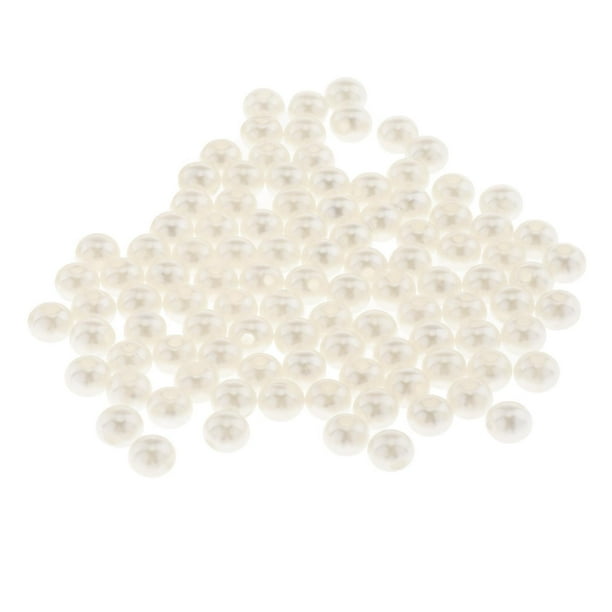 Perlas de ABS pequeñas, cuentas espaciadoras sueltas para pulseras, joyería y decoración de uñas. Beige 6mm 500uds