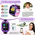 thumbnail image 6 of 4G Kids Smart Watch for Boys Girls, Liftable Waterproof Safe Smartwatch Phone with 360° Rotatable GPS Tracker Calling SOS Camera WiFi for Kids Children Students Ages 3-12 Birthday Gifts, Purple, 6 of 7