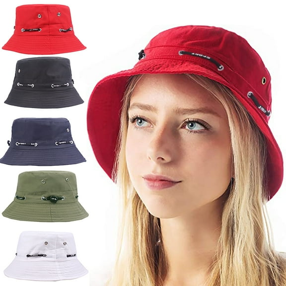 Visland Mens Womens Bucket Hat - Unisex Washed Cotton UPF 50 Packable Summer Travel Beach Sun Hat