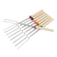 thumbnail image 4 of 8Pcs Telescoping 12"-32" Roasting Sticks Skewers with Wooden Handle for BBQ Hot Dog Fork Patio Fire Pit Camping Cookware, 4 of 7