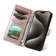 thumbnail image 6 of Crossbody Wallet Case for iPhone 7 / iPhone 8 / iPhone SE 2022 & 2020, with Detachable Shoulder Strap & Wrist Strap, Magnetic Clasp Kickstand Card Holder, PU Leather Shockproof Purse Cover, Rosegold, 6 of 9
