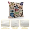 thumbnail image 4 of Orinice Owls Hats Glasses Graphic Decorative Cushion Throw Pillow Cover for Home Couch Living Room Bed Sofa, Short Plush Soft and Durable 1PC 18x18in, 4 of 5
