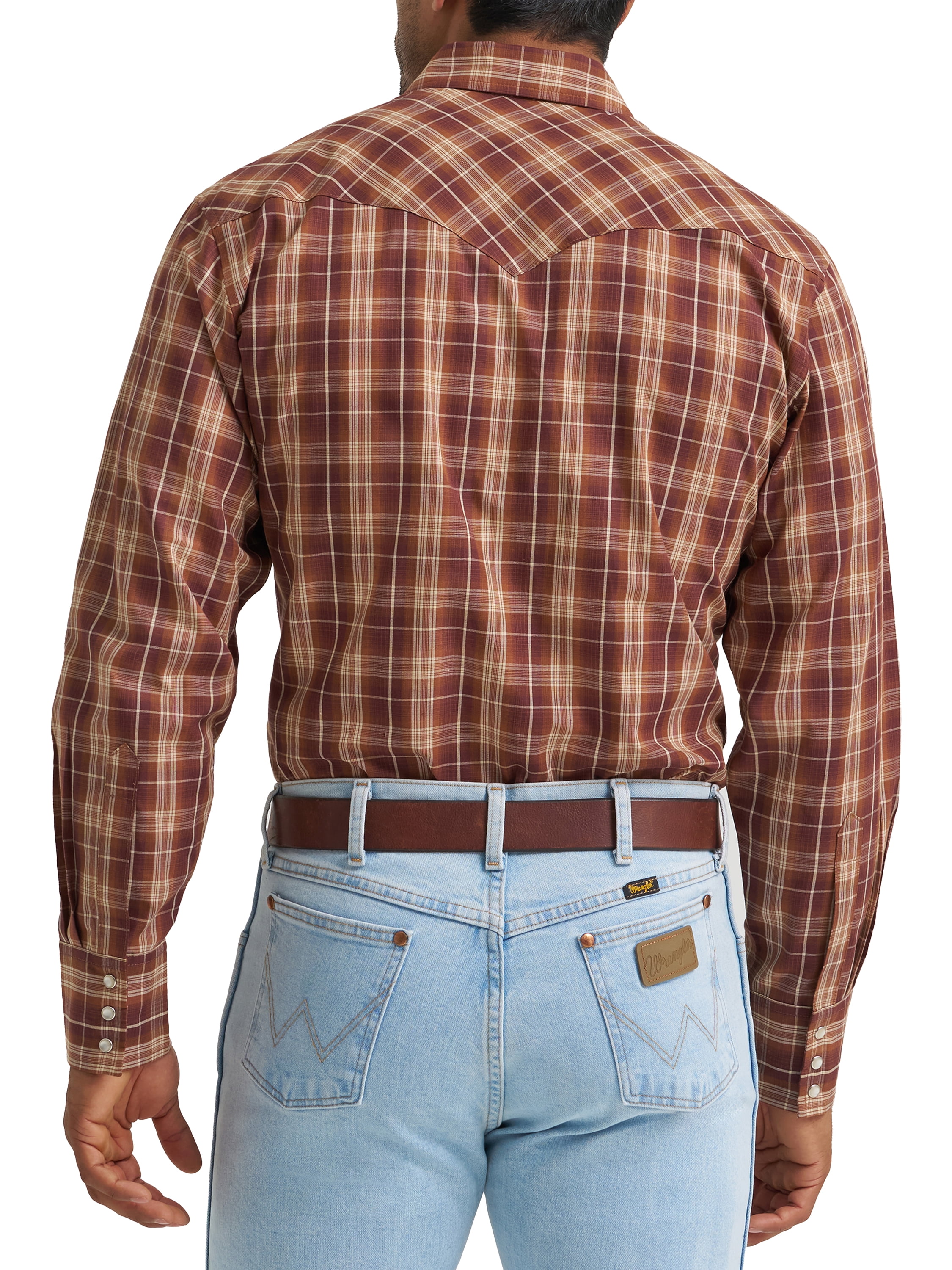 Wrangler® Men's and Big Men's Regular Fit Long Sleeve Western Shirt, Sizes S-5XL