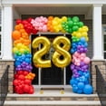 thumbnail image 3 of Gold Number 28 Mylar Foil Balloon 40" - Helium or Air Inflatable Metallic Balloons for 28th Happy Birthday Party, Anniversary, Graduation Decorations, 3 of 7