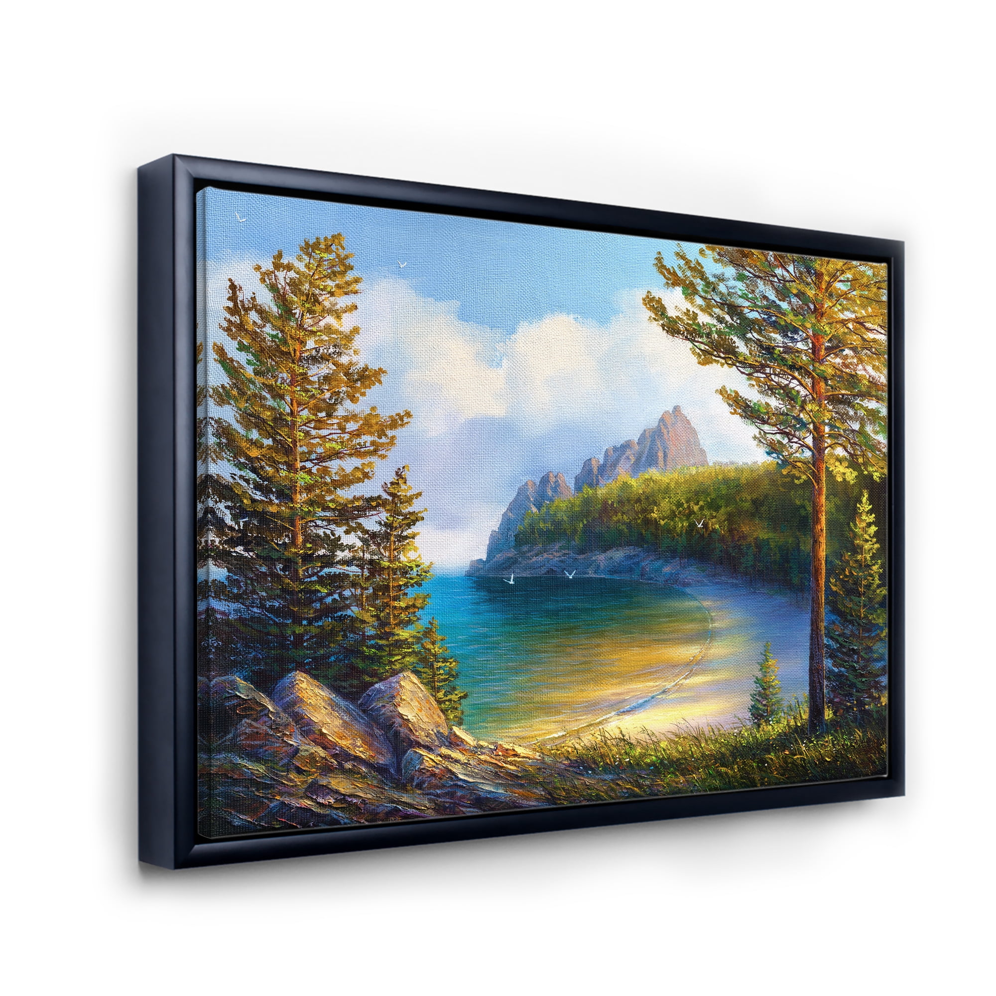 Designart 'Sunrise By The Wild Beach' Nautical & Coastal Framed Canvas Wall Art Print