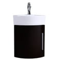 thumbnail image 4 of Myrtle Corner Wall Mount Bathroom Vanity Sink Dark Oak Cabinet Sink White Grade A Vitreous China 16.5" W w/Chrome Faucet Drain and Overflow Renovators Supply, 4 of 8