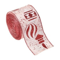 2026 CISIL & Christmas Ribbon Roll 2.5 Inch Wide x 2m Long Polyester Fabric Decorative Tape for Giving Wrapping Bows Wreaths and Tree Ornaments（D）