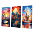 thumbnail image 3 of Designart "Moscow Popart Colorful City painting III" Cityscapes Wall Art Set Of 3 - Multi-Color Moscow Gallery Wall Set For Home Decor, 3 of 7