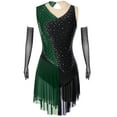 thumbnail image 1 of Haitryli Robe de Patinage Artistique Sans Manches avec Strass, Jupe de Ballet Lyrique avec Gants Vert L, 1 of 6