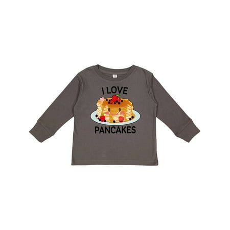 

Inktastic I Love Pancakes with Cute Stack of Pancakes Gift Toddler Boy or Toddler Girl Long Sleeve T-Shirt