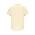 thumbnail image 5 of GuangCheng Mens Textured Short Sleeve Button Down Shirts,Regular Fit,Soft,Breathable,Lightweight,Comfortable,Casual Tees,Beige,Size S, 5 of 6