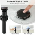 thumbnail image 5 of Wowkk Oil Rubbed Bronze Bathroom Faucets 9.84" High Spout Tall Basin Faucet, Single Handle Bathroom Sink Faucet with Pop Up Drain and Faucet Supply Lines, 5 of 10