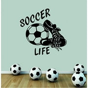 Soccer Life #2 ~ WALL Decal , HOME DECOR 20" X 20" LRG