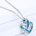 thumbnail image 3 of IBAOLEA Collier Pendentif Cœur de Dauphin Chaîne Clavicule Cadeau pour Femmes, Bleu, 3 of 5