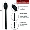 thumbnail image 3 of 3 Pcs Silicone Long Spoon Nonstick Heat-Resistant Kitchen Set,Mixing Spoon for Baking Stirring Mixing Tools - Black, 3 of 6