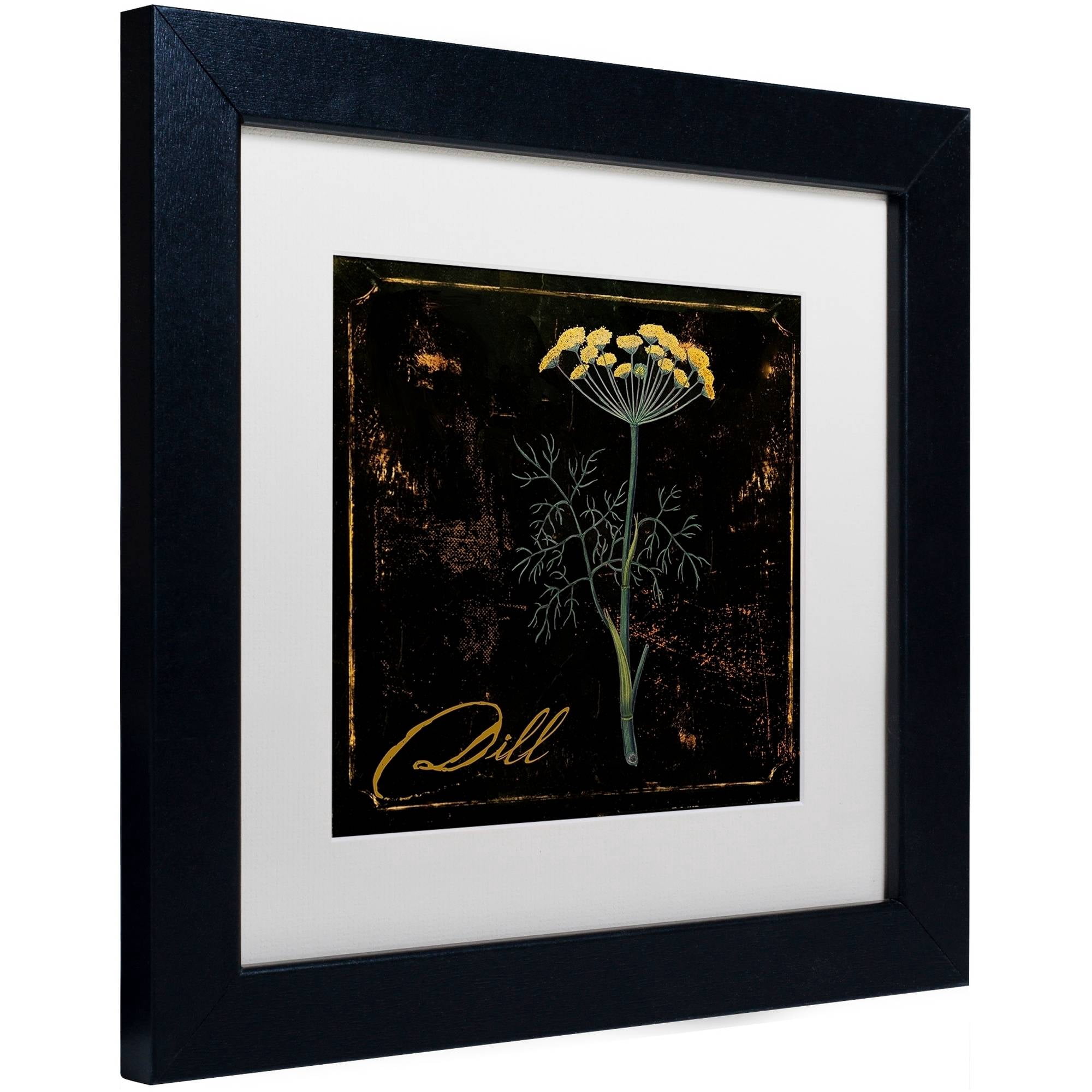Trademark Fine Art "Black Gold Herbs I" Canvas Art by Color Bakery White Matte, Black Frame
