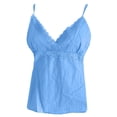 thumbnail image 4 of Camisole Tops for Women Y2k V Neck Lace Neckline Backless Spaghetti Strap Cami Tank Tops Summer Outfits, 4 of 4