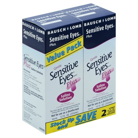 Sensitive Eyes Plus Saline Solution, 12 fl oz, 2 (Best Saline Solution For Dry Eyes)