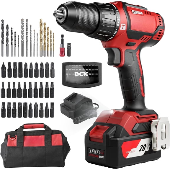 20V Brushless Hammer Drill, 531 in.lbs, 36000 BPM, 1/2" Keyless -Metal Chuck, 4.0Ah , 22 1 1 Clutch, Drill Kit for Drilling Brick Wall, Metal, , KDJZ05-13