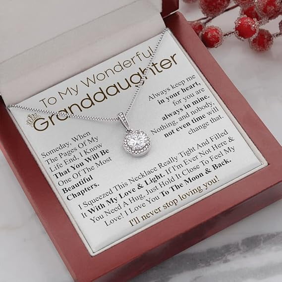 Eternal hope Necklace Personalized Granddaughter Gift, Mothers Day Necklace from grandmother, Mothers Day Jewery Gift, Mothers Day Gift Card