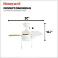 thumbnail image 6 of Honeywell Ocean Breeze 30" White Indoor Ceiling Fan with Light, 3 Blades, & Reverse Airflow, 6 of 14