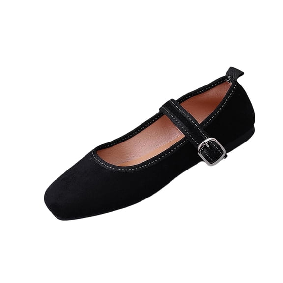 Runing Casual Fashion Walking Slip On Sneakers Lightweight Breathable Shoes Womens Mary Jane Flats with Strap Square Toe Dressy Shoes