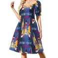 thumbnail image 4 of Vestido de verano de manga corta con estampado étnico africano, 6 vestidos de verano para mujer, vestidos de verano holgados para mujer, 4 of 8
