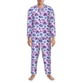 thumbnail image 3 of Lsque crystal Skull record lips Pattern Long Sleeve Pajama Set for Men - Soft 2-Piece Sleepwear and Loungewear Set with Pockets, Comfy Nightwear-Medium, 3 of 7