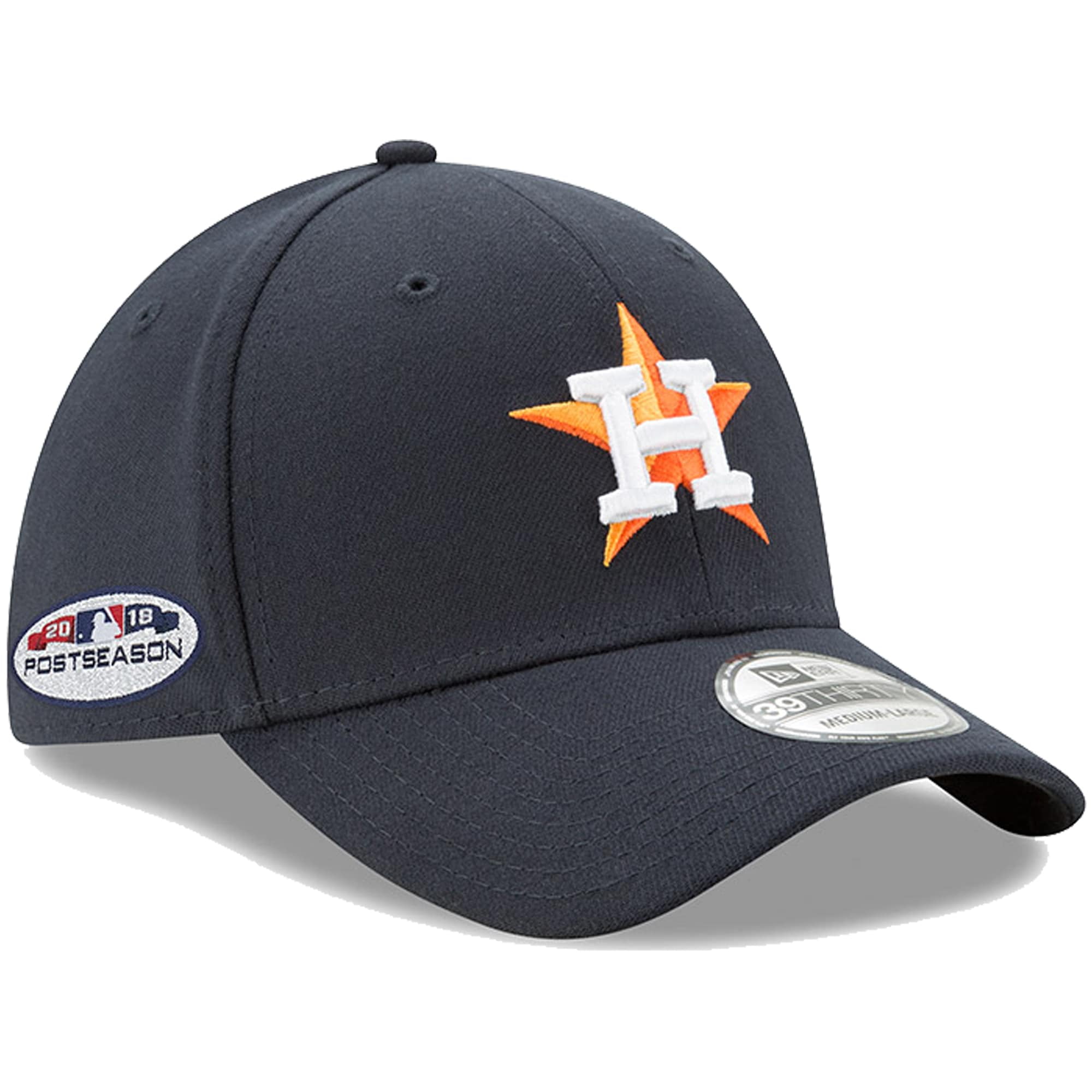Houston Astros New Era 2018 Postseason Side Patch 39THIRTY Flex Fit hat ...