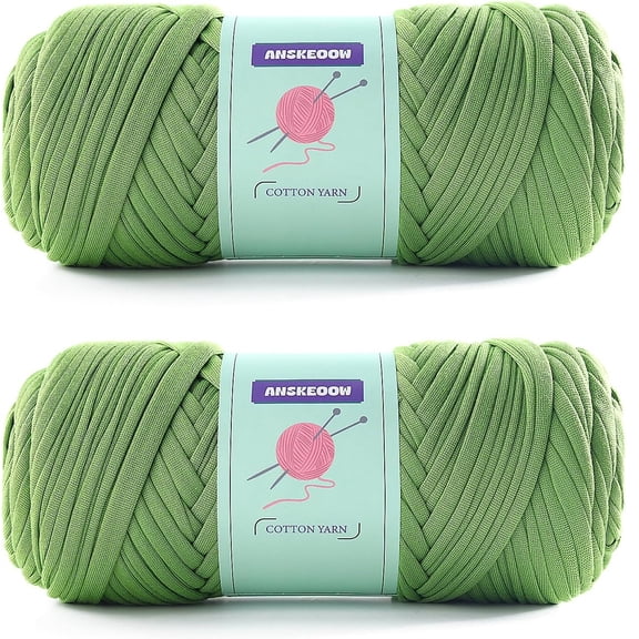 2 Skeins Tshirt Yarn for Crochet,Soft T Shirt Yarn for Crocheting Bag/Basket/Home Decor,Trapillo para Tejer a Crochet Bolsas Each Ribbon Yarn 7oz, 65yds