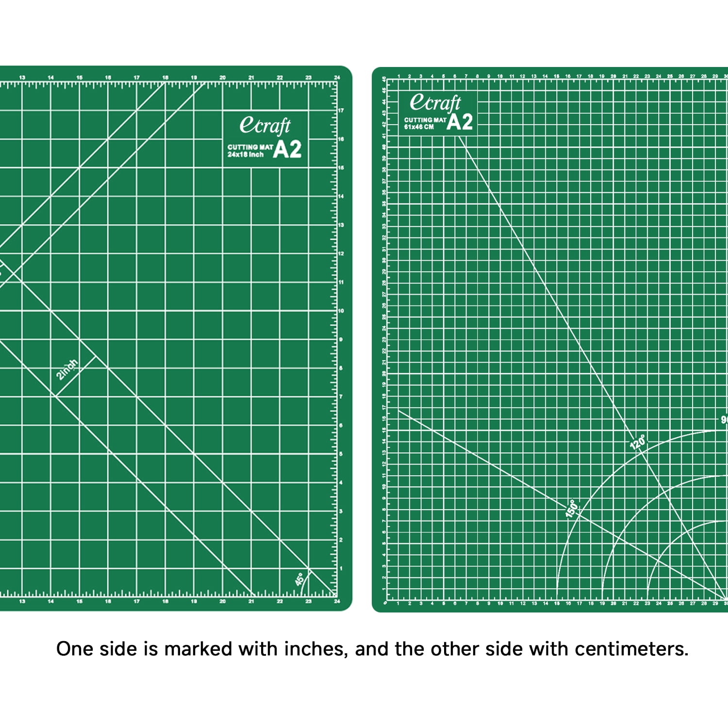 Self Healing Cutting Mat 18"x24", A2, Rotary Fabric Cutting Mat for Sewing, Quilting, Crafts & DIY, Double Sided Green
