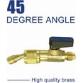 thumbnail image 3 of 3 Piece Air Conditioning Refrigerant Angled Ball Valve 1/4 Inch SAE HVAC R410A R134A Charging Hoses, 3 of 4