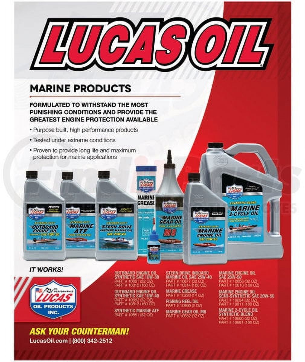 (3 pack) Lucas Oil 10661 Outboard Engine Oil Synthetic SAE 10W-30, 1 QT