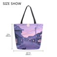 thumbnail image 5 of FORMRS Womens Canvas Tote Bag with Zipper Inner Pocket Shoulder Handbag, Black Cat Walking, 5 of 7