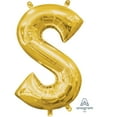thumbnail image 1 of Ballon Party-Eh! d'Anagram International avec lettres en or en forme de S, 1 of 1
