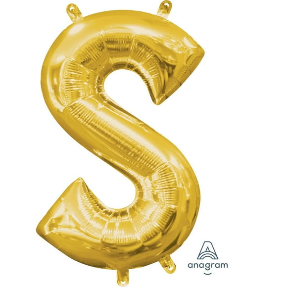 Anagram International Party-Eh! Gold Letter S Balloon, All Ages