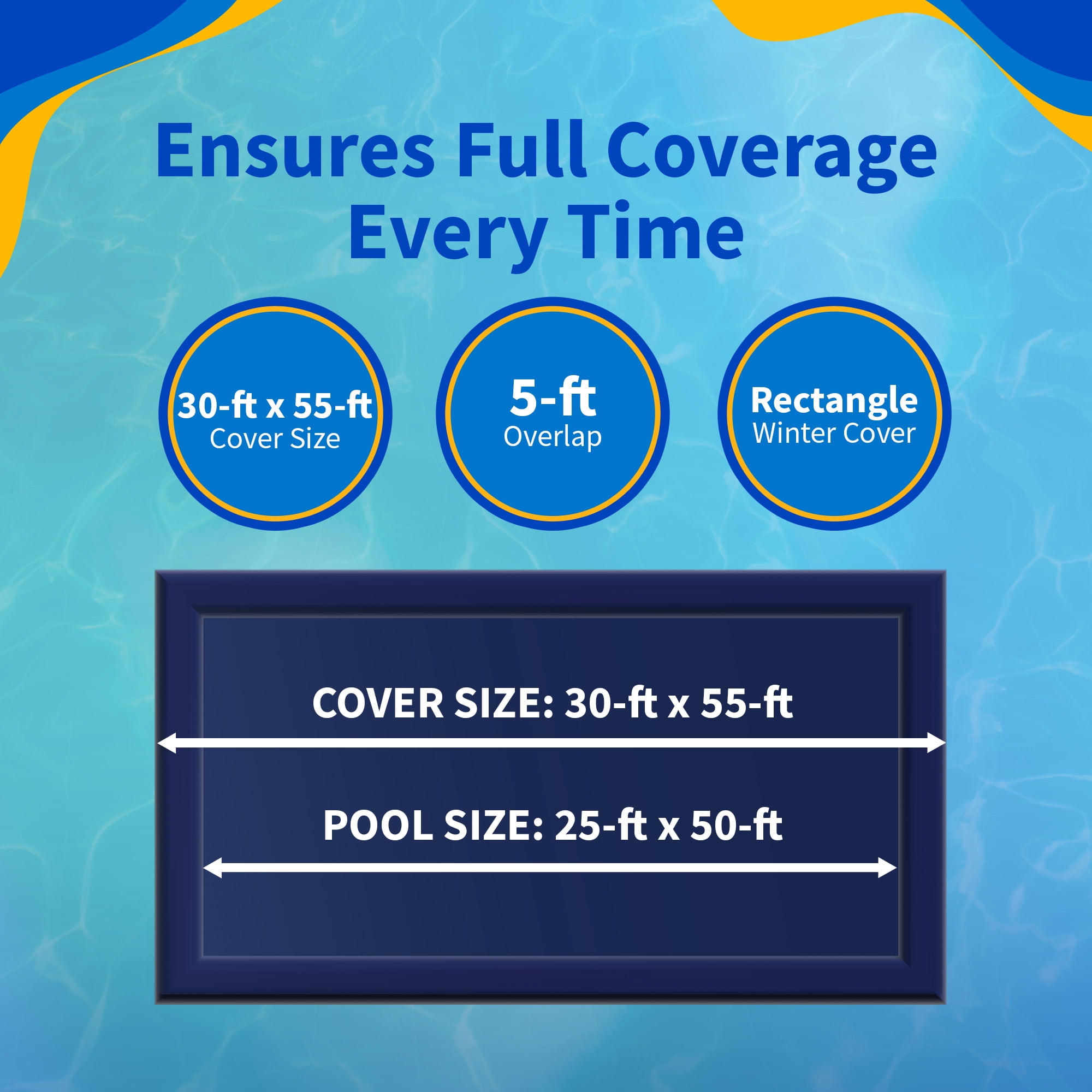 Blue Wave 25' x 50' 15-Year Rectangular In Ground Pool Winter Cover