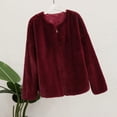 thumbnail image 2 of Duoif Faux Fur Coat Women Cardigan Thick Women Overcoat Coat Winter Coat Solid Jacket Warm Outercoat Women's Coat Womens Winter Coats Wine XL, 2 of 6