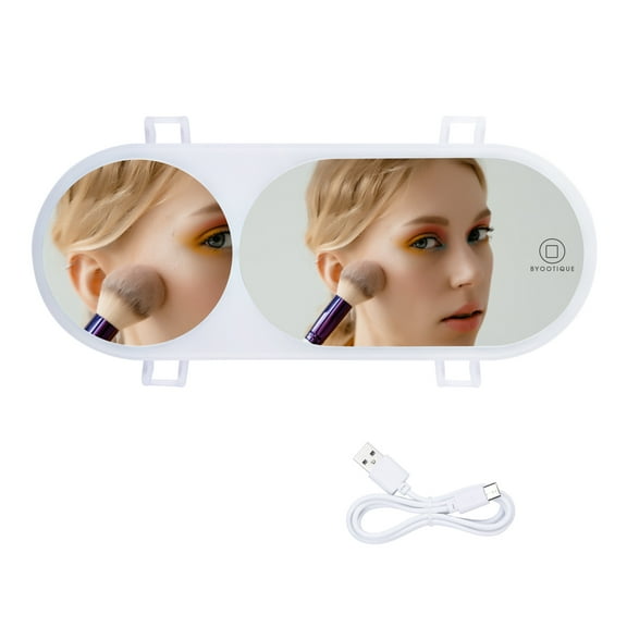 Byootique Car Visor Vanity Mirror w/ LED Light Sun Visor Cosmetic Mirror Travel
