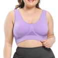 thumbnail image 3 of DISKEBUISS Plus Size Bras for Women - Push Up Wireless Breathable Comfort Sports Bra Outdoor Running & Daily Home Wear L-5XL, 3 of 5