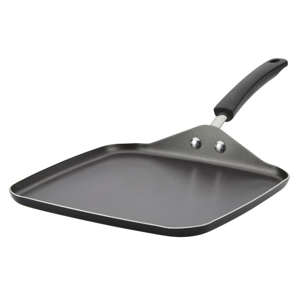 Farberware 11inch Aluminum NonStick Square Griddle, Black