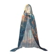 thumbnail image 7 of Honeii Forest Lake White Horse Print Poncho Cape, Cloak Coat, Snuggly Hooded Wearable Blanket, Hooded Cape For Teenagers,Halloween Costumes-Large, 7 of 7